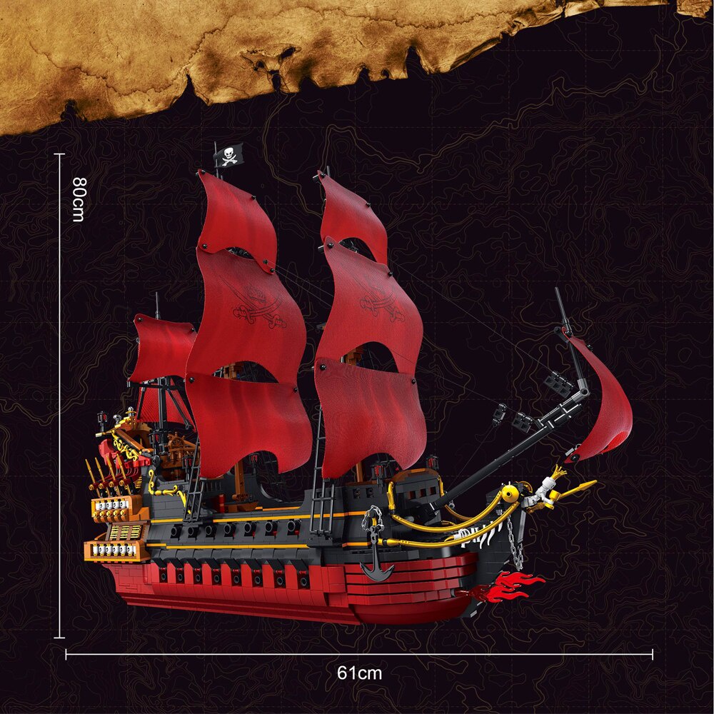 Mẫu Lắp Ráp mô hình Queen Anne's Revenge Pirate Ship Caribbeans DK6002