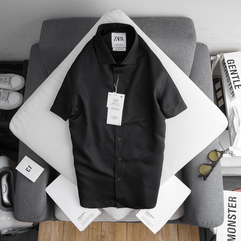 Áo Sơ Mi Nam Tay Ngắn Zara Cao Cấp Thoáng Khí, Thấm Hút Mồ Hôi,Hàng VNXK
