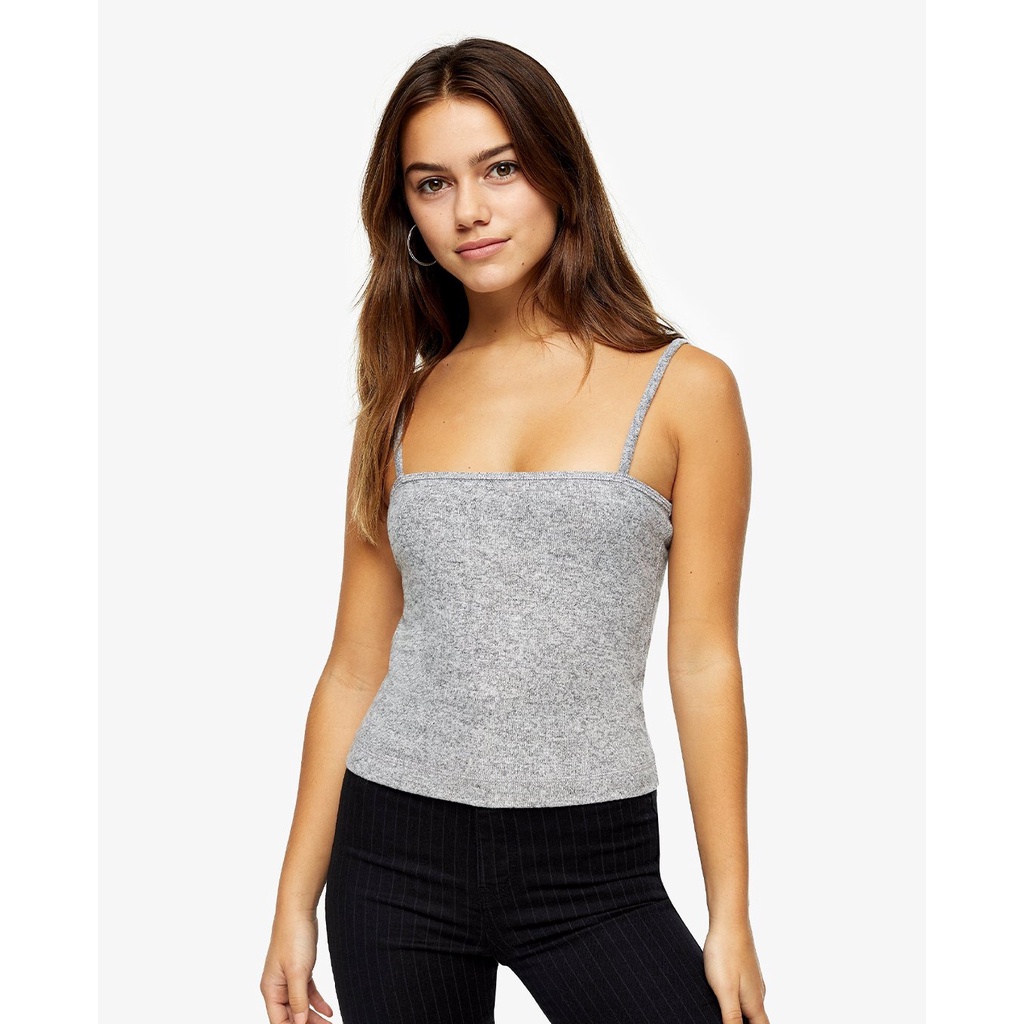 TOPSHOP - Áo kiểu nữ hai dây Grey Cosy Brushed Vest 26N37TGRY-150