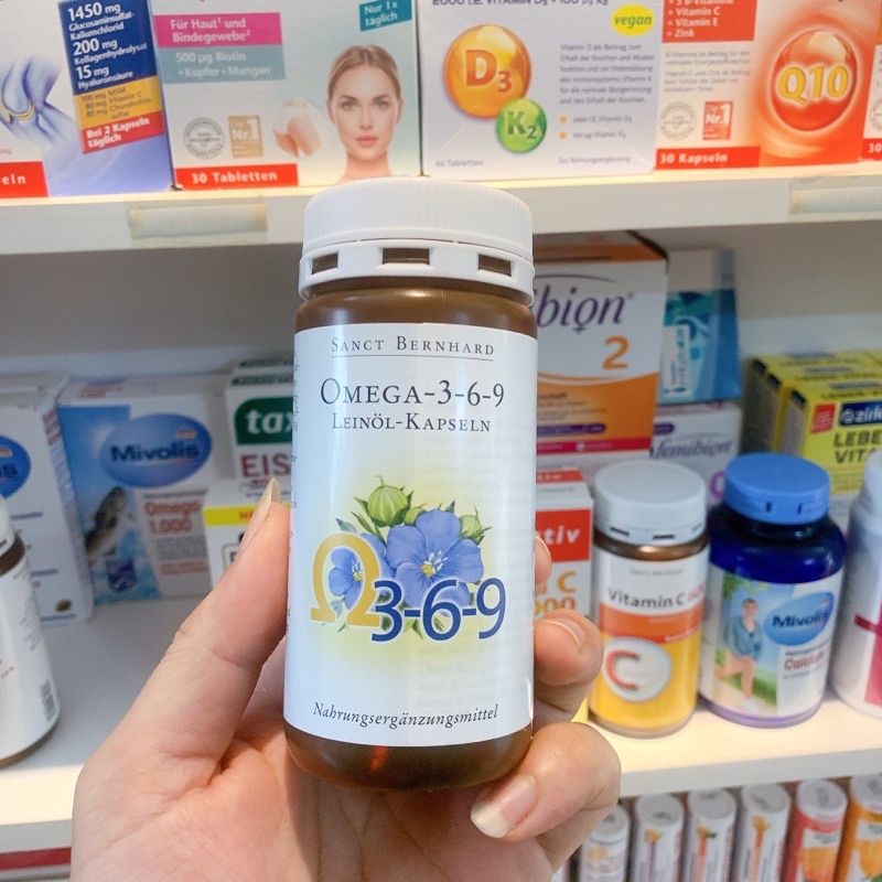 Viên uống bổ sung Omega 3-6-9 Sanct Bernhard chiết xuất dầu hạt lanh - 180 Viên - Hàng nội địa Đức