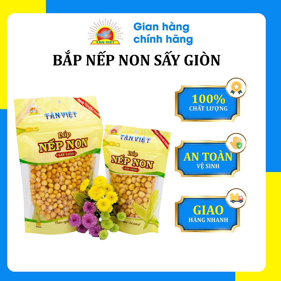 Bắp Nếp Non Sấy Giòn TÂN VIỆT Hữu Cơ Giàu Chất Dinh Dưỡng Gói 65g-130g
