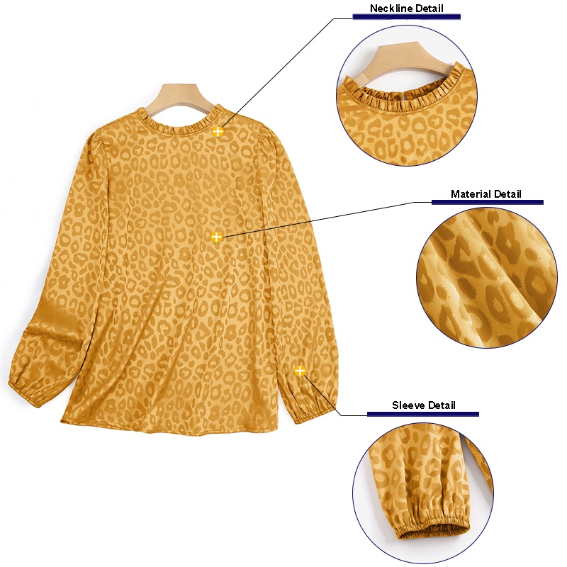 Áo kiểu Zanzea tay dài cổ tròn in họa tiết da báo dành cho nữ