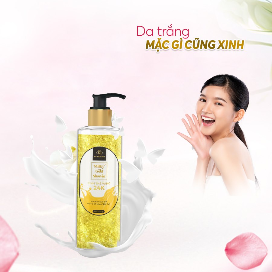 Sữa tắm tinh thể 24K Huyền Phi chính hãng - Milky Gold Shower