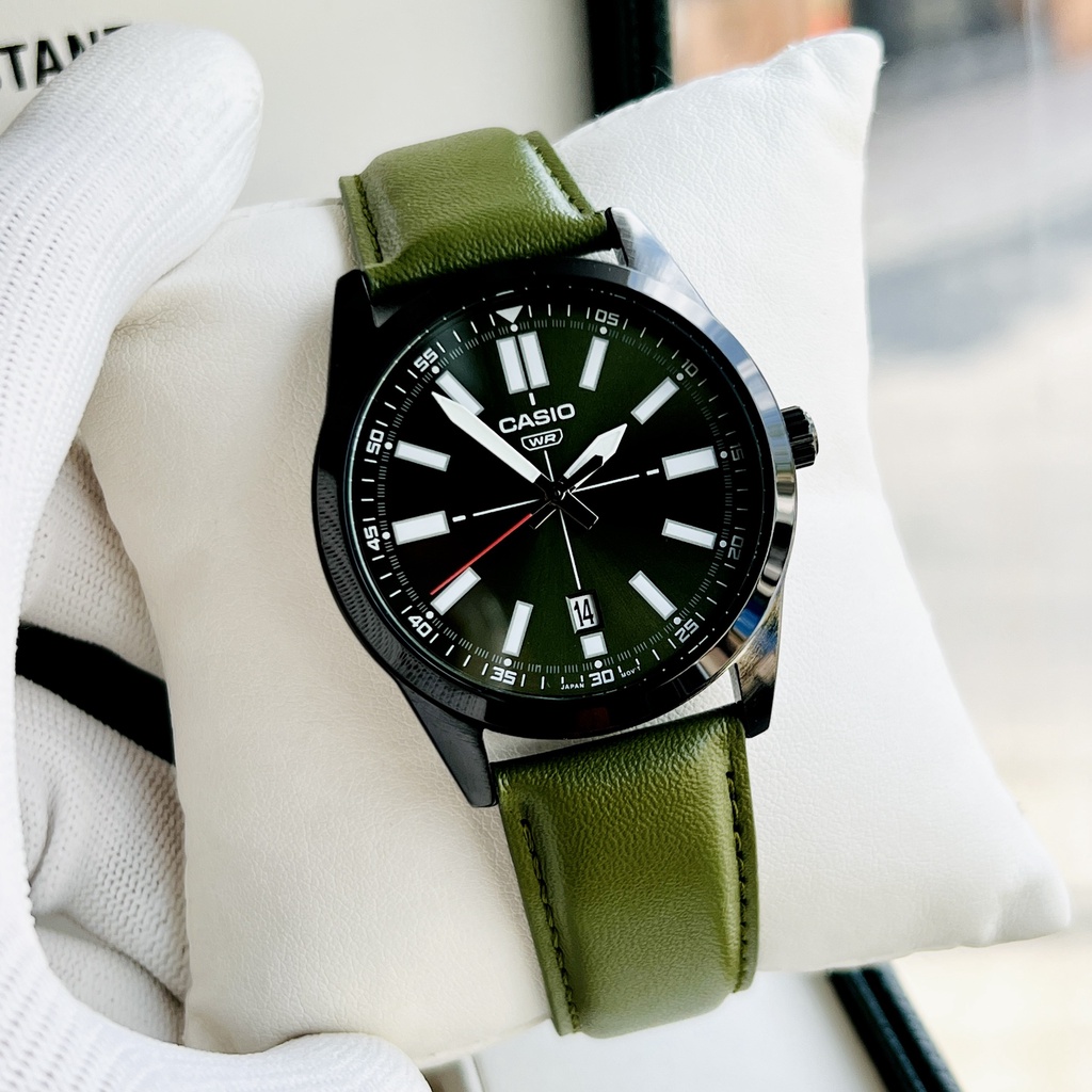 Đồng hồ nam dây da Casio MTP VD02BL 3E