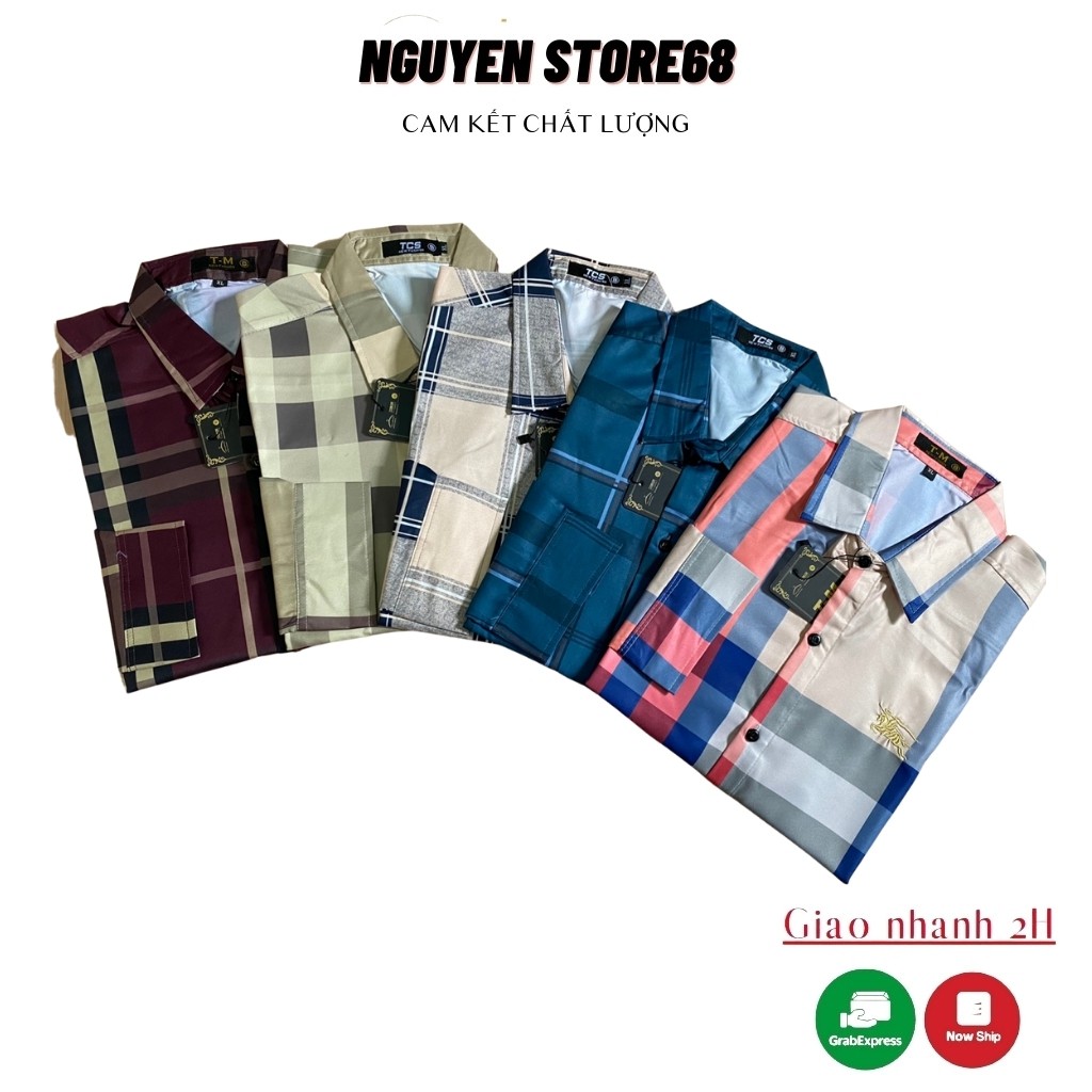 [CHẤT ĐẸP] ÁO SƠ MI CARO CAO CẤP DÀI TAY - CHẤT LIỆU LỤA THÔ CAO CẤP, CO GIÃN DẦY DẶN, MỀM MỊN, THẤM HÚT MỒ HÔI