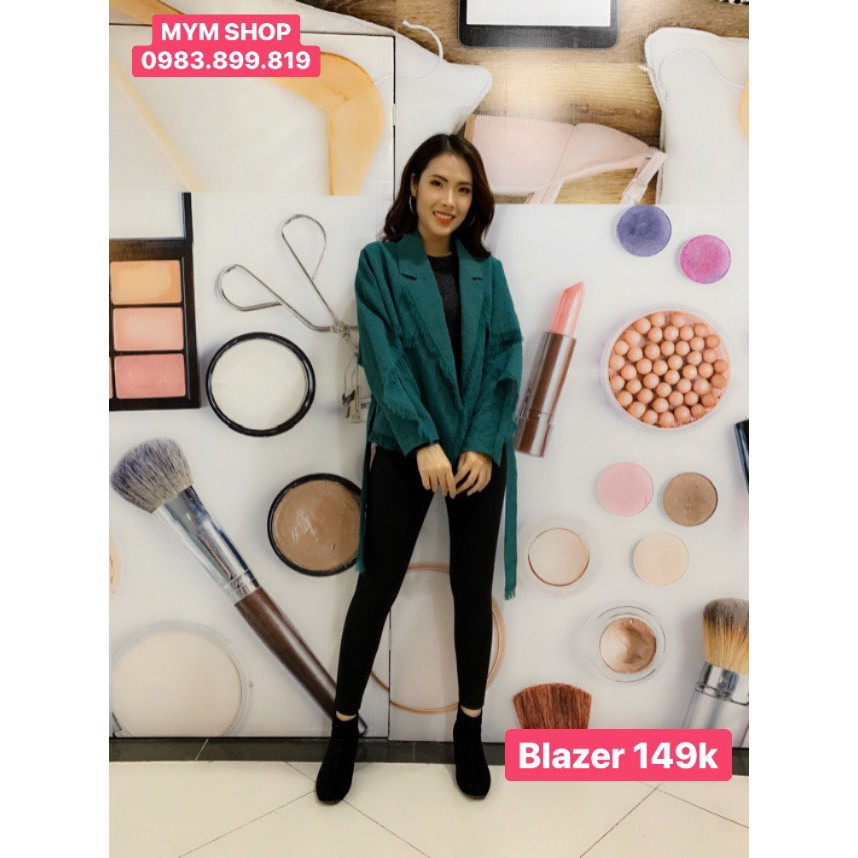 Blazer tua rua ve cổ, dọc cánh tay thương hiệu MYM