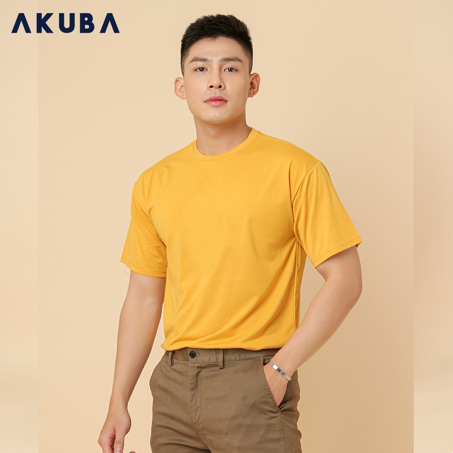 [Mã FASHIONMALLT4 giảm 15% tối đa 30K đơn 150k] Áo Thun Nam Tay Ngắn Trơn Unisex FreeSize AKUBA 01AB2032s