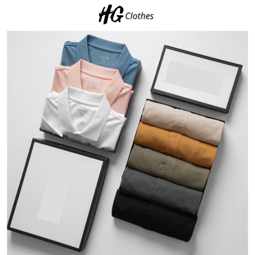 Áo Polo Nam Cổ Bẻ Hafos, Áo Thun Trơn Vải Cá Sấu Cotton Cao Cấp Với 5 Gam Màu