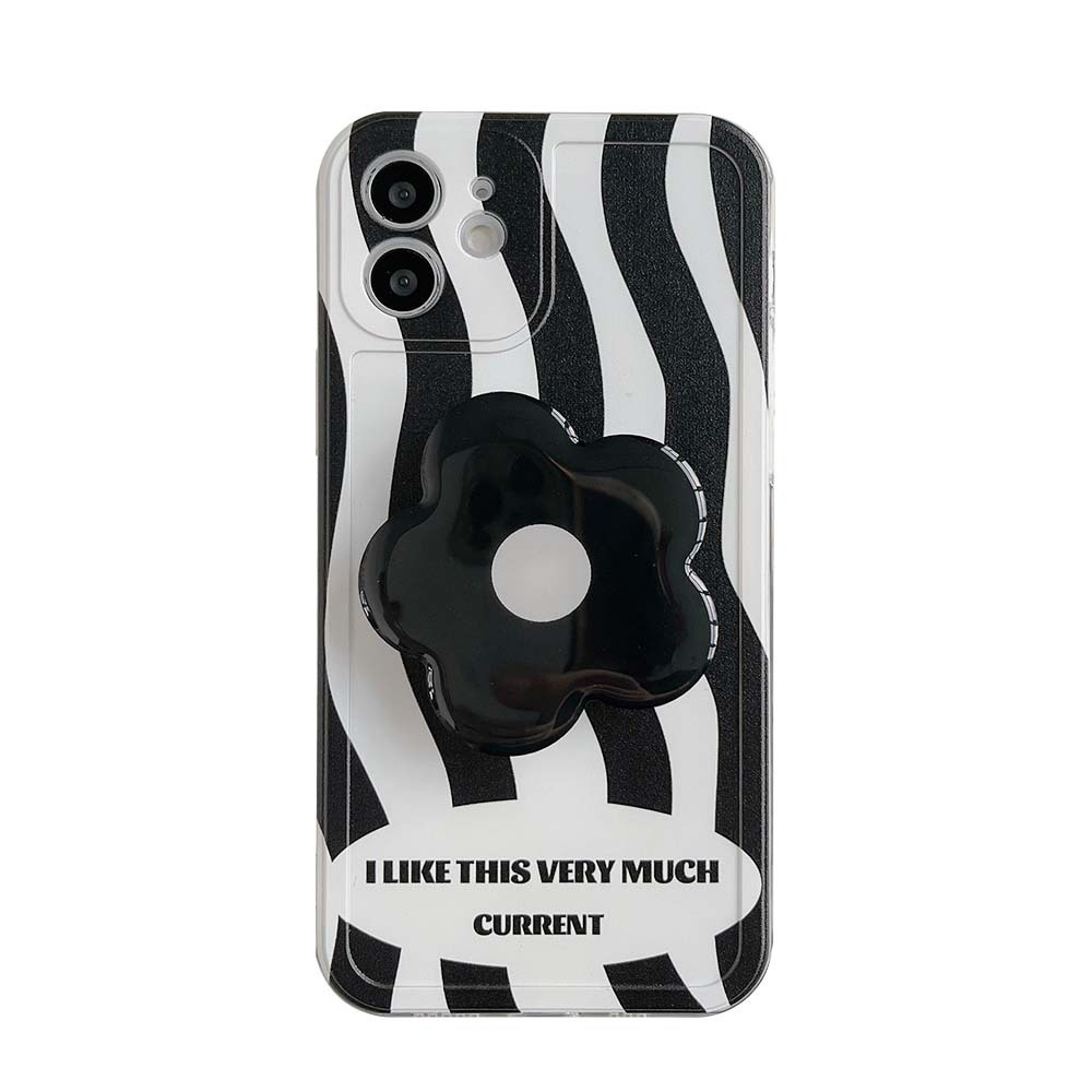 Ốp lưng điện thoại Iphone sóng đen kèm Pop up đỡ điện thoại cho 13Promax/13Pro/13/12Promax/..../7/8/SE