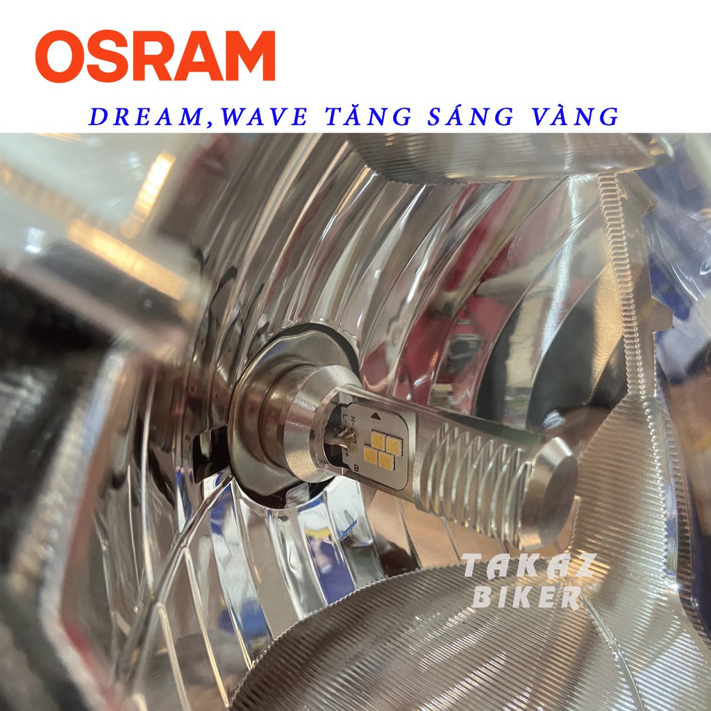 Bóng đèn LED OSRAM T19 Dream, Wave , Airblade xe thái tăng sáng màu vàng