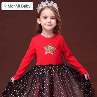 Đầm noel bé gái váy noel lấp lánh sao