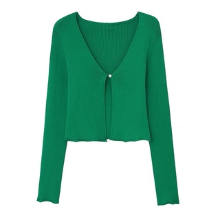 Áo len cardigan xanh lá