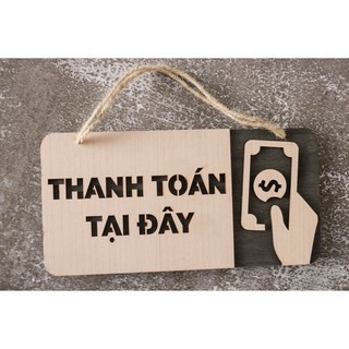 Bảng gỗ decor Thanh toán tại đây