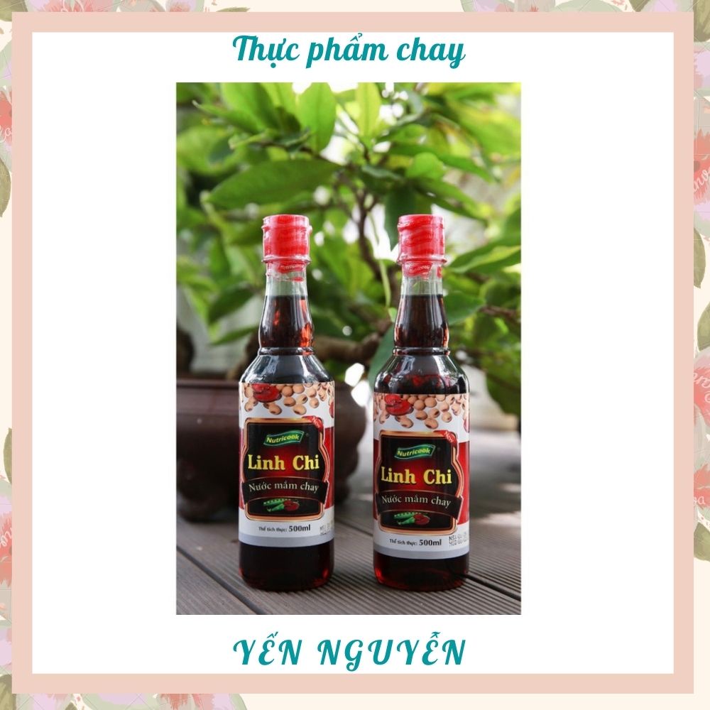 Nước mắm Chay Linh Chi Nutricook 500ml-Nước chấm thuần chay thơm ngon được chiết xuất từ rau củ,không chứa chất bảo quản