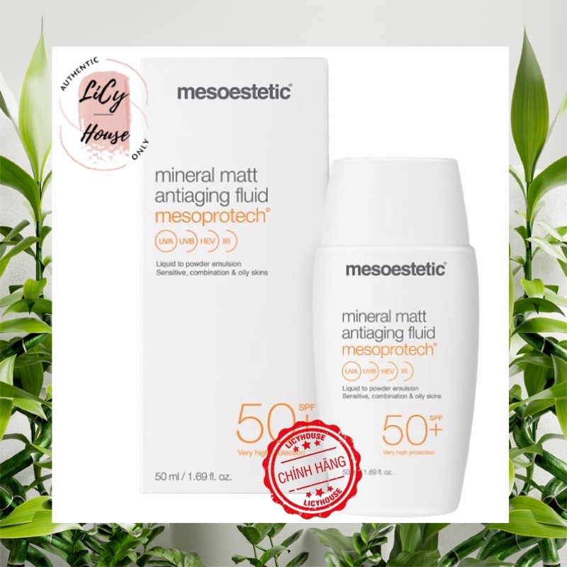 Kem chống nắng Mesoestetic Mineral Matte - Light Water Antiaging Fluid SPF50+ 50ml