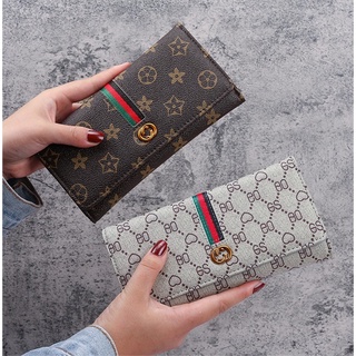 Ví bóp nữ dài cầm tay gập nút bấm họa tiết bag u gcg80