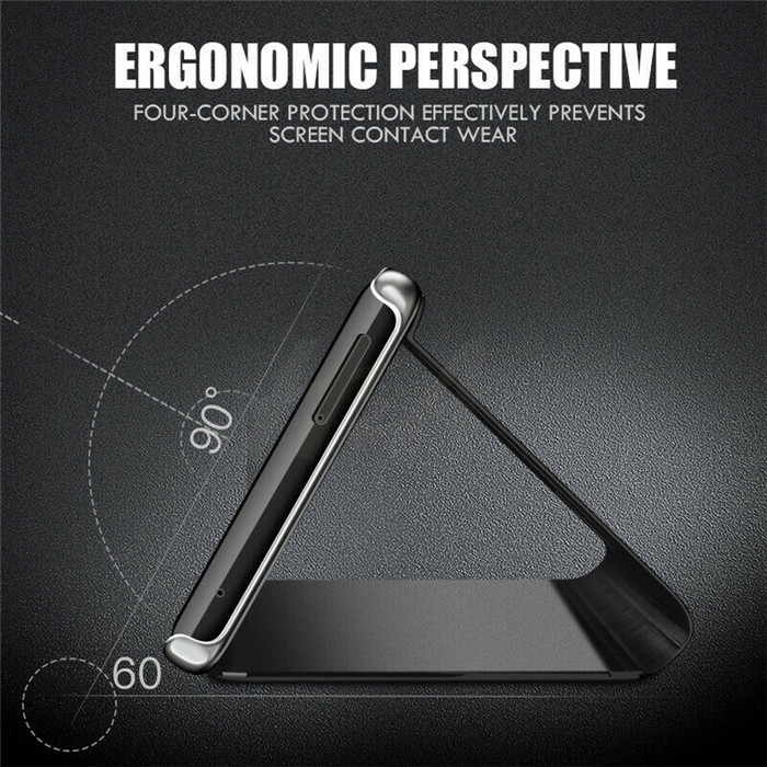 Clear Smart View  Mirror Flip Stand Leather Phone Case For Samsung Galaxy A3 A5 A7 2017 PU  Cover