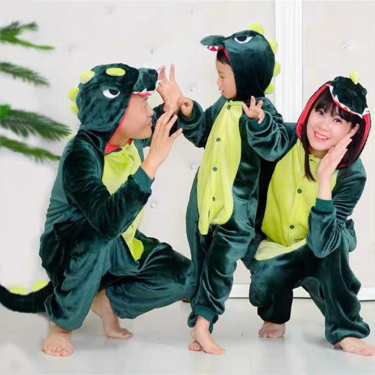 Bộ Đồ Ngủ Khủng Long Xanh - Cá Sấu Xanh Hình Thú Liền Thân Pijama Cho Nam Và Nữ Chất Đẹp Đẹp