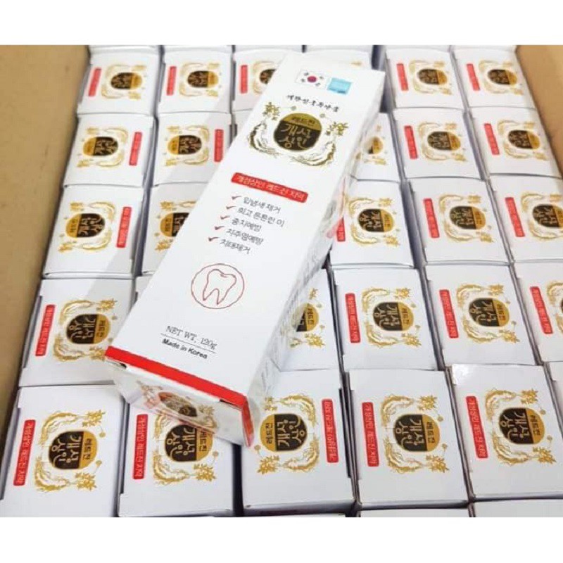 [ Giá Sỉ ] Kem Đánh Răng Hồng Sâm Hàn Quốc, Tuýp Màu Trắng 120g, Giúp Răng Luôn Chắc Khỏe Trắng Sáng