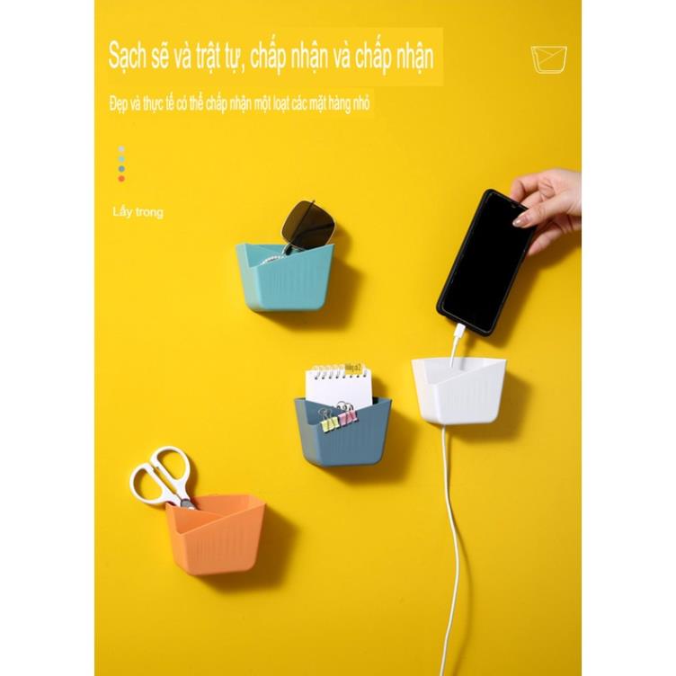 Giá Đựng Điều Khiển Kệ Hộp Để Đựng Điều Khiển Từ Xa Remote Tivi Điều Hòa Khay Đỡ Sạc Điện Thoại Treo Tường