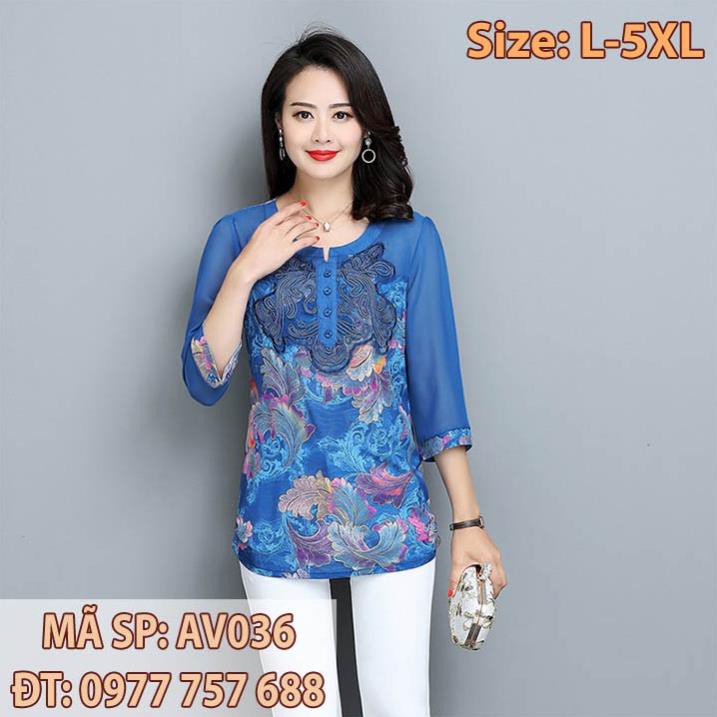 [CÓ SẴN] Áo voan áo kiểu form rộng size lớn cho phụ nữ u50 u60 trung niên bigsize giá rẻ đẹp 😍