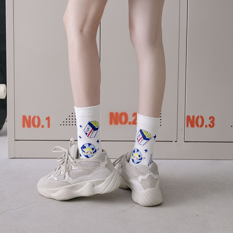 Vớ Cotton Họa Tiết Hoạt Hình Vui Nhộn Cho Nam Và Nữ