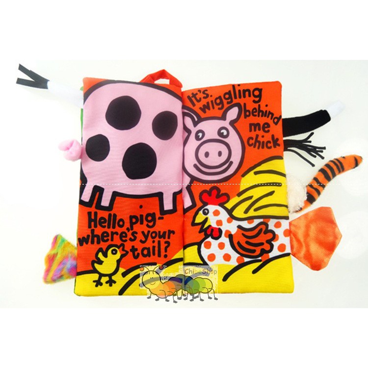 Sách vải Jolly Baby – Farm Tails (Đoán đuôi động vật - đuôi động vật trong trang trại)