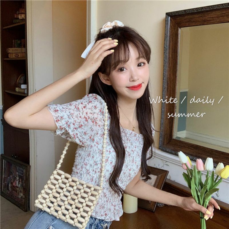 Áo Voan Nữ Cổ Vuông Ulzzang Thời Trang