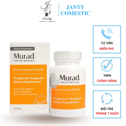 Viên uống chống nắng nội sinh Murad POMPHENOL SUNGUARD DIETARY SUPPLEMENT hộp 60 viên