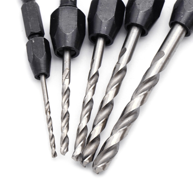 Bộ Mũi Khoan Xoắn 6 35mm 1 4 Mũi Lục Giác HSS Dành Cho Làm Gỗ 5 P