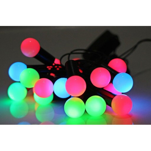 Dây đèn led bi đục 10m nhấp nháy đủ màu có đầu nối trang trí Sân Vườn, Quán,... | BigBuy360 - bigbuy360.vn