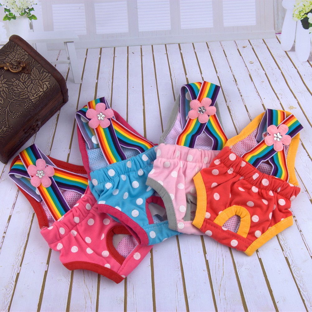 Quần tã họa tiết chấm bi sử dụng tiện lợi cho thú cưng