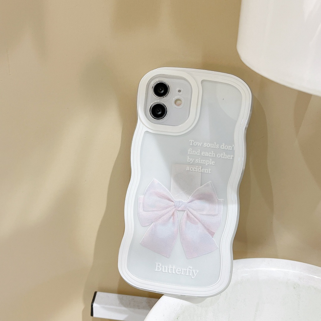 Ốp Điện Thoại TPU Mềm Bảo Vệ Camera Họa Tiết Chấm Bi + Nơ Cho 14 13 12 11 Pro Xs Max X Xr 6 6S 6P 7 8 Plus Se 2020