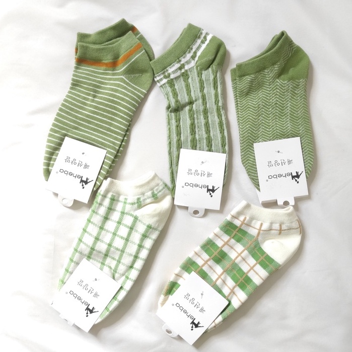 Vớ ngắn cổ xanh lá, tất cổ ngắn green ulzzang nam nữ NEKO