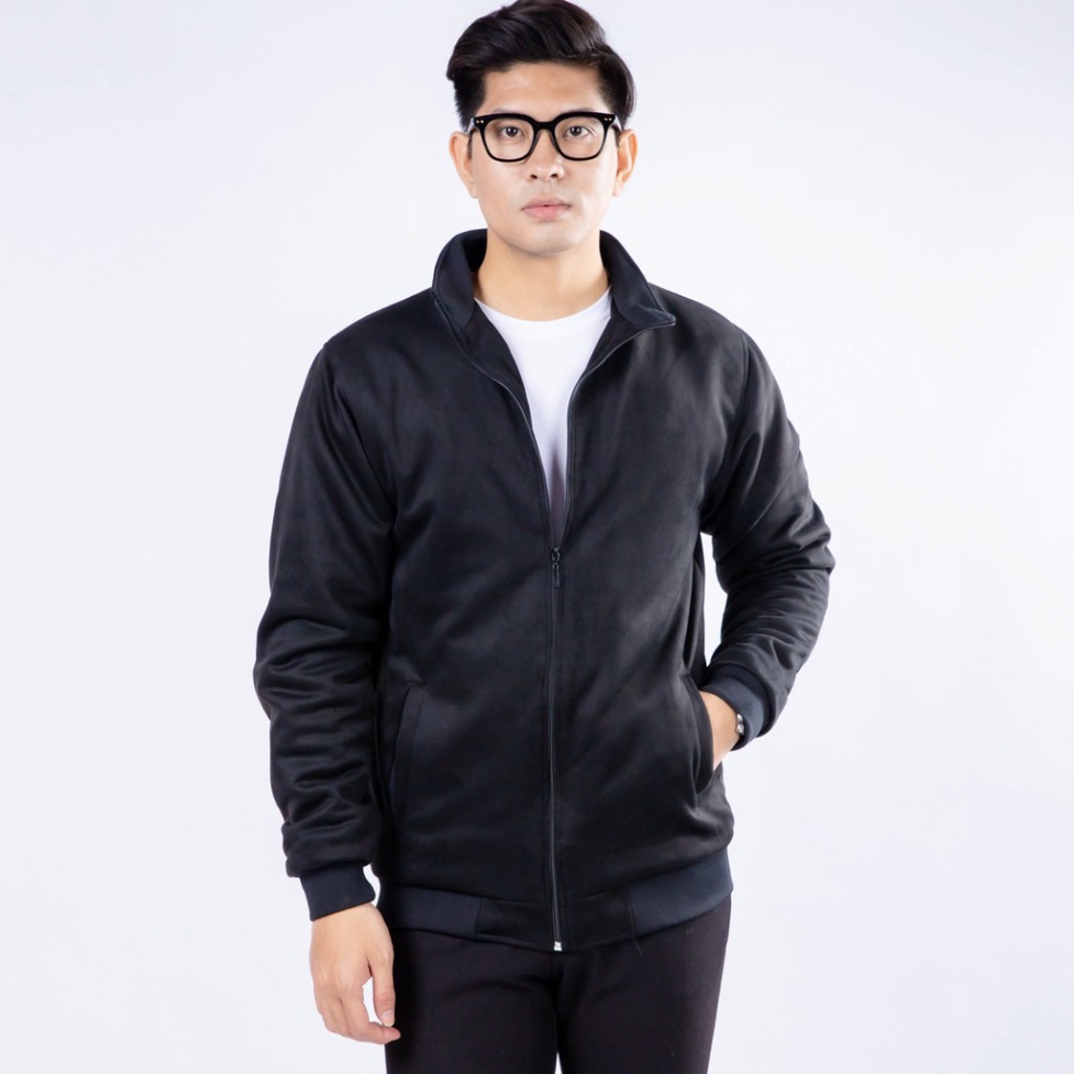 Áo ấm nam, áo khoác nam mùa đông cao cấp da lộn lót lông cừu cổ cao bomber đẹp hàng hiệu mặc thu đông siêu ấm áp W1 - Hà