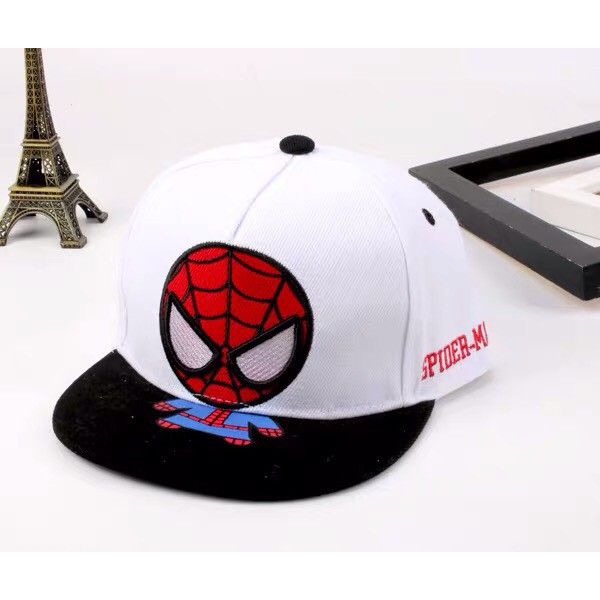 Mũ Cho Bé Snapback Từ 3 Đến 8 Tuổi In Hình Người Nhện