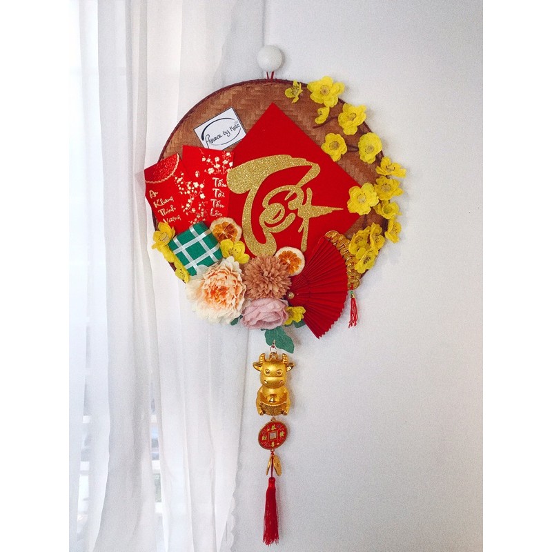 Mẹt hoa trang trí Tết size 40