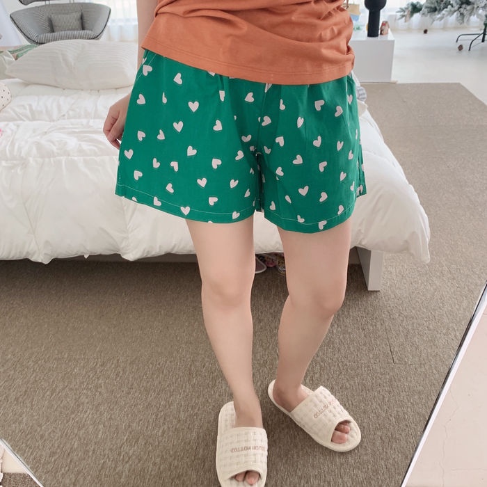 Quần Short Ngủ plus size In Họa Tiết Trái Tim Thời Trang Mùa Hè Cho Nữ