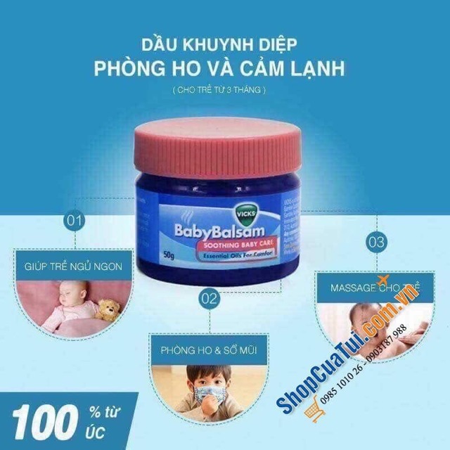 💁🏻 DẦU KHUYNH DIỆP - DẦU ẤM VICK BABY BASLAM  50g