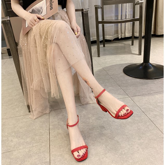 🌺Sandal Đế Vuông A211 Hàn Quốc/ Sandal Bít Gót/ Sandal 4,5cm/ Sadal Da Lộn/ Giày Cao Gót Đế Vuông Da Lộn