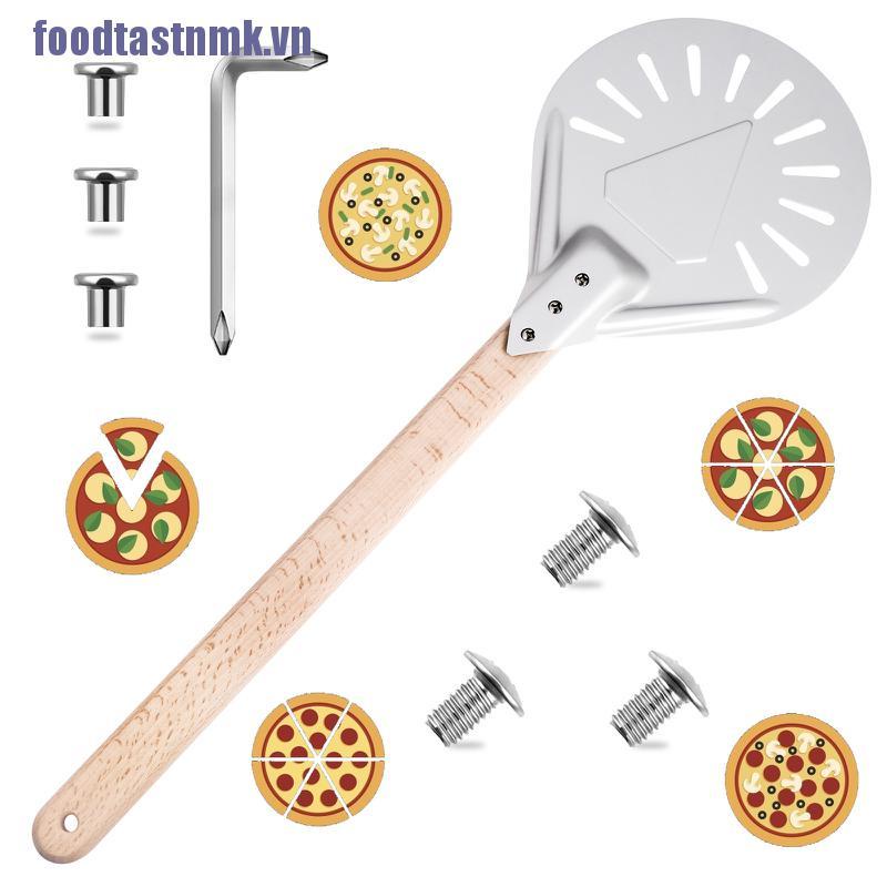【ftnmk】Round Pizza Paddle 7 Inch Aluminum Perforated Pizza Peel