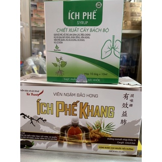 Combo Sirô Ích Phế+ Viên ngậm Ích Phế Khang- Hỗ trợ giảm các triệu chứng ho, viêm họng, khản tiếng