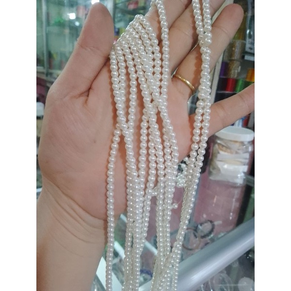 Chuỗi dây ngọc trai nhựa 5li phân loại hạt đẹp nặng mượt làm trang sức