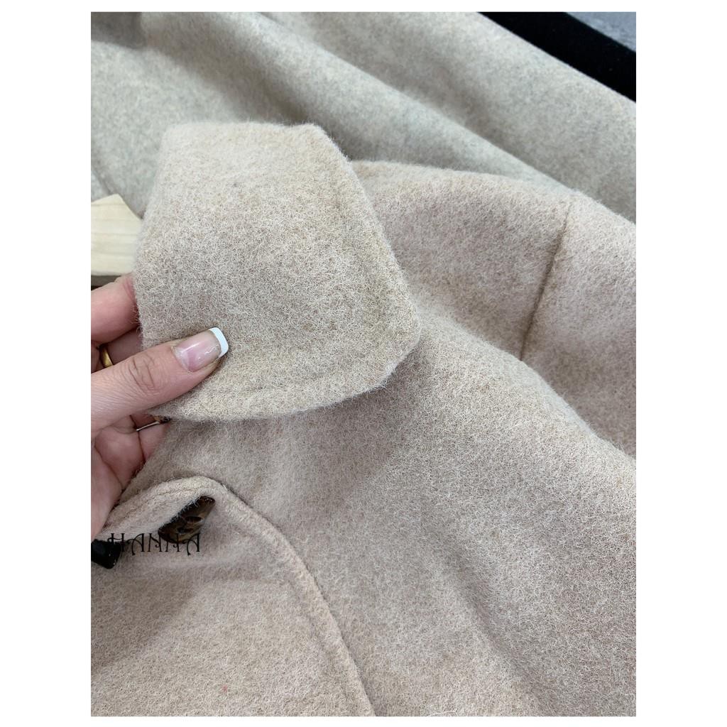 Áo Khoác Dạ Nữ, Áo Dạ Dáng Dài Khuy Sừng Túi Bầu, Form Dáng Đẹp, Hàng Cao Cấp Phong Cách Hàn Quốc Ulzzang | Hanna | BigBuy360 - bigbuy360.vn