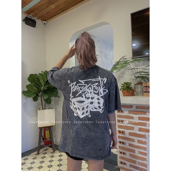 Áo thun cotton xám Ha.bit - Nam nữ unisex - Tay lỡ form rộng | BigBuy360 - bigbuy360.vn