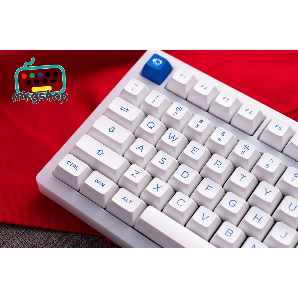 Bàn phím cơ AKKO PC75B Plus Blue on White 3 kết nối, hot swap, led nền RGB, núm xoay âm lượng