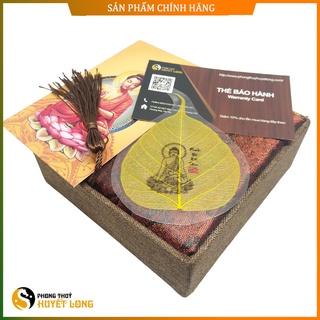 Lá bồ đề tâm phật dát vàng, để ốp điện thoại, treo xe, thu hút tài lộc, bình an, may mắn