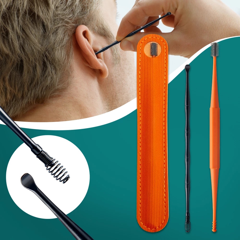 1 Bộ Dụng Cụ Vệ Sinh Tai Hai Đầu Bằng Silicone Làm Sạch Tai Chuyên Nghiệp Cho Nam Và Nữ
