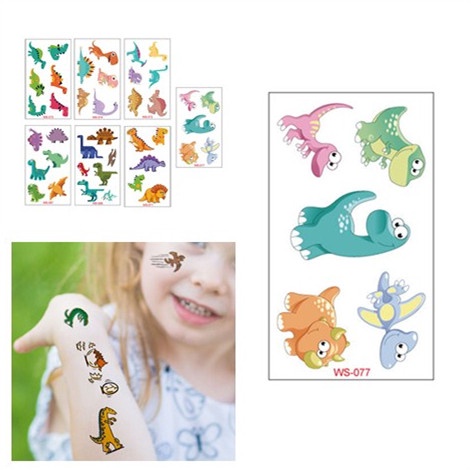 1 Tấm Hình Xăm Dán Hình Khủng Long 3D Chống Nước Dễ Thương Dành Cho Trẻ Em