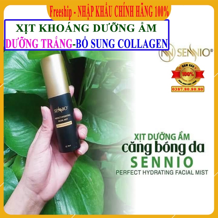 Nước xịt khoáng dưỡng ẩm da mặt hàn quốc/ Xịt dưỡng ẩm sennio giúp da trắng, căng bóng mịn cho da thường, da dầu, da mụn